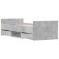 vidaXL Giroletto con Testiera e Pediera Grigio Cemento 75x190 cm vidaXL Giroletto con Testiera e Pediera Grigio Cemento 75x190 cm