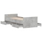 vidaXL Giroletto con Testiera e Pediera Grigio Cemento 75x190 cm vidaXL Giroletto con Testiera e Pediera Grigio Cemento 75x190 cm