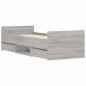 vidaXL Giroletto con Testiera e Pediera Grigio Sonoma 75x190 cm vidaXL Giroletto con Testiera e Pediera Grigio Sonoma 75x190 cm