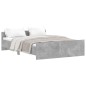 vidaXL Giroletto con Testiera e Pediera Grigio Cemento 140x190 cm vidaXL Giroletto con Testiera e Pediera Grigio Cemento 140x190 cm