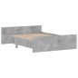 vidaXL Giroletto con Testiera e Pediera Grigio Cemento 140x190 cm vidaXL Giroletto con Testiera e Pediera Grigio Cemento 140x190 cm