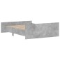 vidaXL Giroletto con Testiera e Pediera Grigio Cemento 140x190 cm vidaXL Giroletto con Testiera e Pediera Grigio Cemento 140x190 cm