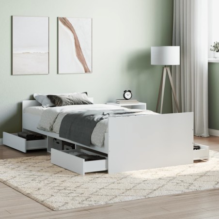vidaXL Giroletto con Testiera e Pediera Bianco 90x200 cm