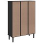 vidaXL Credenza SENJA Aspetto Rattan Nero 90x35x130 cm Legno Pino