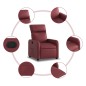 vidaXL Poltrona Reclinabile Rosso Vino in Similpelle
