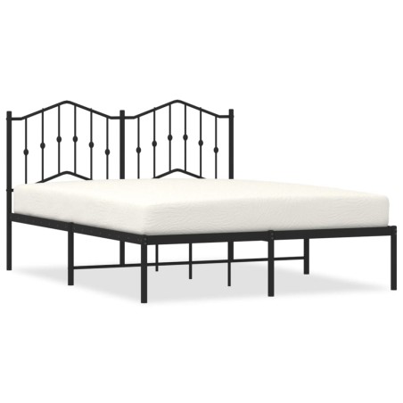 vidaXL Giroletto con Testiera in Metallo Nero 140x190 cm