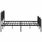 vidaXL Giroletto con Testiera e Pediera Metallo Nero 183x213 cm vidaXL Giroletto con Testiera e Pediera Metallo Nero 183x213 cm