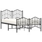 vidaXL Giroletto con Testiera e Pediera Metallo Nero 120x190 cm vidaXL Giroletto con Testiera e Pediera Metallo Nero 120x190 cm