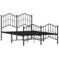 vidaXL Giroletto con Testiera e Pediera Metallo Nero 120x190 cm vidaXL Giroletto con Testiera e Pediera Metallo Nero 120x190 cm