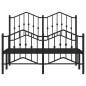 vidaXL Giroletto con Testiera e Pediera Metallo Nero 120x190 cm vidaXL Giroletto con Testiera e Pediera Metallo Nero 120x190 cm