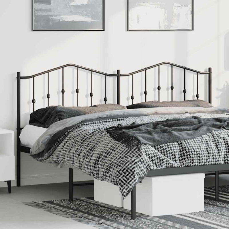 vidaXL Testiera in Metallo Nero 180 cm