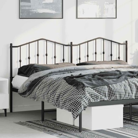 vidaXL Testiera in Metallo Nero 180 cm