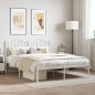 vidaXL Giroletto con Testiera Metallo Bianco 140x190 cm vidaXL Giroletto con Testiera Metallo Bianco 140x190 cm