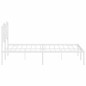 vidaXL Giroletto con Testiera Metallo Bianco 140x190 cm vidaXL Giroletto con Testiera Metallo Bianco 140x190 cm
