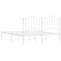 vidaXL Giroletto con Testiera Metallo Bianco 140x190 cm vidaXL Giroletto con Testiera Metallo Bianco 140x190 cm