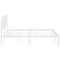 vidaXL Giroletto con Testiera Metallo Bianco 193x203 cm vidaXL Giroletto con Testiera Metallo Bianco 193x203 cm