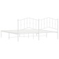 vidaXL Giroletto con Testiera Metallo Bianco 193x203 cm vidaXL Giroletto con Testiera Metallo Bianco 193x203 cm