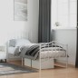 vidaXL Giroletto con Testiera e Pediera Metallo Bianco 75x190 cm vidaXL Giroletto con Testiera e Pediera Metallo Bianco 75x190 cm