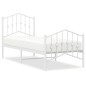 vidaXL Giroletto con Testiera e Pediera Metallo Bianco 75x190 cm vidaXL Giroletto con Testiera e Pediera Metallo Bianco 75x190 cm
