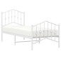 vidaXL Giroletto con Testiera e Pediera Metallo Bianco 75x190 cm vidaXL Giroletto con Testiera e Pediera Metallo Bianco 75x190 cm
