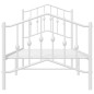 vidaXL Giroletto con Testiera e Pediera Metallo Bianco 75x190 cm vidaXL Giroletto con Testiera e Pediera Metallo Bianco 75x190 cm