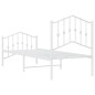 vidaXL Giroletto con Testiera e Pediera Metallo Bianco 75x190 cm vidaXL Giroletto con Testiera e Pediera Metallo Bianco 75x190 cm