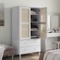 vidaXL Armadio SENJA Aspetto Rattan Bianco 90x55x175 cm Massello Pino vidaXL Armadio SENJA Aspetto Rattan Bianco 90x55x175 cm Massello Pino