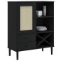 vidaXL Credenza SENJA Aspetto Rattan Nero 90x40x112 cm Massello Pino vidaXL Credenza SENJA Aspetto Rattan Nero 90x40x112 cm Massello Pino