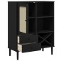vidaXL Credenza SENJA Aspetto Rattan Nero 90x40x112 cm Massello Pino vidaXL Credenza SENJA Aspetto Rattan Nero 90x40x112 cm Massello Pino