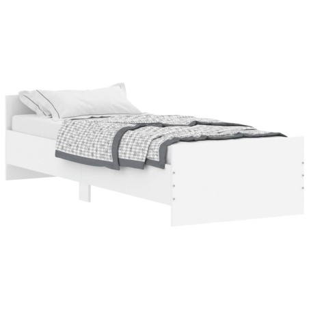 vidaXL Giroletto Bianco 75x190 cm Small Single in Legno Multistrato