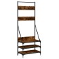 vidaXL Appendiabiti con Porta Scarpe Rovere Fumo 70x40x184 cm vidaXL Appendiabiti con Porta Scarpe Rovere Fumo 70x40x184 cm