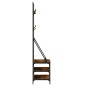 vidaXL Appendiabiti con Porta Scarpe Rovere Fumo 70x40x184 cm vidaXL Appendiabiti con Porta Scarpe Rovere Fumo 70x40x184 cm