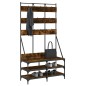 vidaXL Appendiabiti con Porta Scarpe Rovere Fumo 100x40x184 cm vidaXL Appendiabiti con Porta Scarpe Rovere Fumo 100x40x184 cm