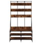 vidaXL Appendiabiti con Porta Scarpe Rovere Fumo 100x40x184 cm vidaXL Appendiabiti con Porta Scarpe Rovere Fumo 100x40x184 cm