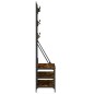 vidaXL Appendiabiti con Porta Scarpe Rovere Fumo 100x40x184 cm vidaXL Appendiabiti con Porta Scarpe Rovere Fumo 100x40x184 cm