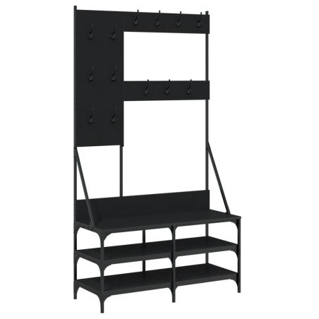 vidaXL Appendiabiti con Porta Scarpe Nero 100x40x184 cm