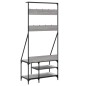 vidaXL Appendiabiti con Porta Scarpe Grigio Sonoma 80x40x184 cm vidaXL Appendiabiti con Porta Scarpe Grigio Sonoma 80x40x184 cm