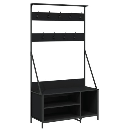 vidaXL Appendiabiti con Porta Scarpe Nero 100x41x184 cm
