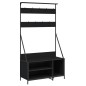 vidaXL Appendiabiti con Porta Scarpe Nero 100x41x184 cm vidaXL Appendiabiti con Porta Scarpe Nero 100x41x184 cm