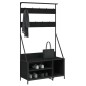 vidaXL Appendiabiti con Porta Scarpe Nero 100x41x184 cm vidaXL Appendiabiti con Porta Scarpe Nero 100x41x184 cm