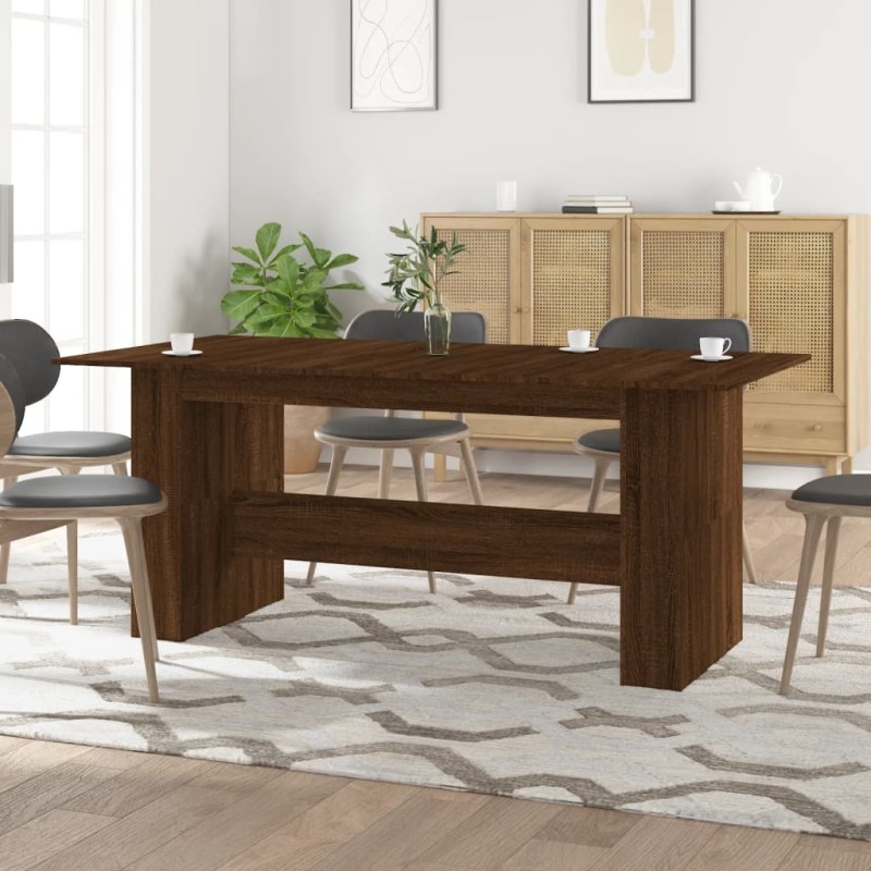 vidaXL Tavolo da Pranzo Rovere Marrone 180x90x76 cm Legno Multistrato vidaXL Tavolo da Pranzo Rovere Marrone 180x90x76 cm Legno Multistrato