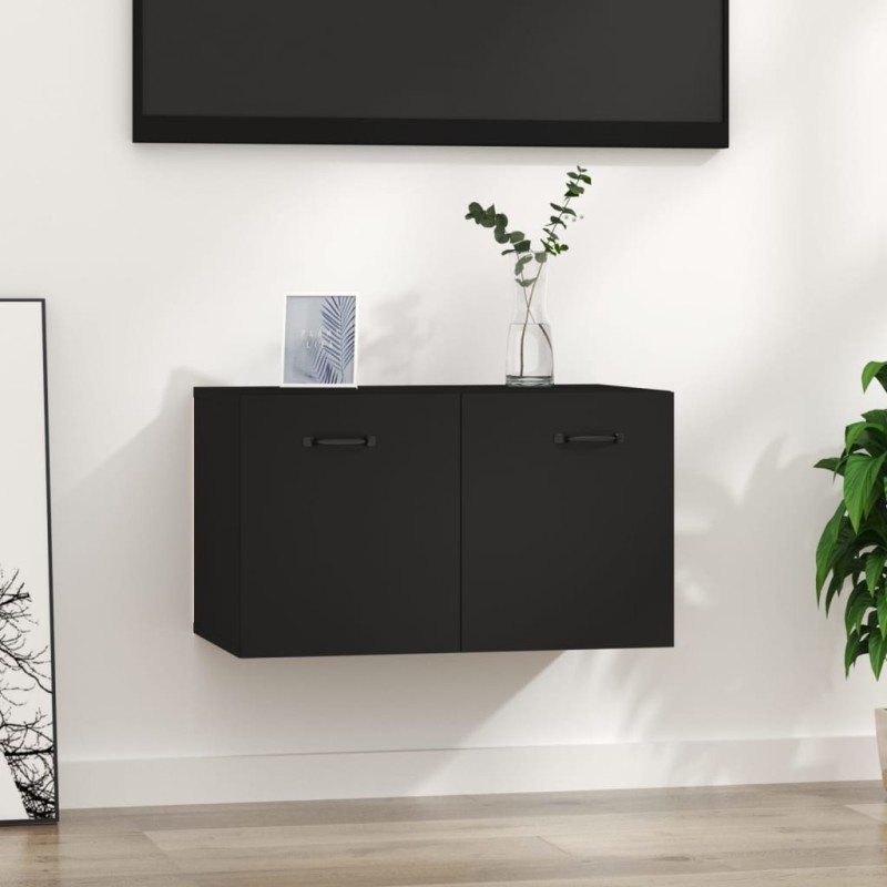 Armadietto a Muro Nero 60x36,5x35 cm in Legno Multistrato Armadietto a Muro Nero 60x36,5x35 cm in Legno Multistrato
