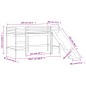 vidaXL Letto Soppalco con Scivolo Bambini Nero 80x200cm Massello Pino vidaXL Letto Soppalco con Scivolo Bambini Nero 80x200cm Massello Pino