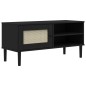 vidaXL Mobile TV SENJA Aspetto Rattan Nero 106x40x49 cm Massello Pino vidaXL Mobile TV SENJA Aspetto Rattan Nero 106x40x49 cm Massello Pino