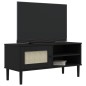 vidaXL Mobile TV SENJA Aspetto Rattan Nero 106x40x49 cm Massello Pino vidaXL Mobile TV SENJA Aspetto Rattan Nero 106x40x49 cm Massello Pino