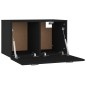 Armadietto a Muro Nero 60x36,5x35 cm in Legno Multistrato Armadietto a Muro Nero 60x36,5x35 cm in Legno Multistrato