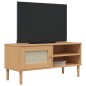 vidaXL Mobile TV SENJA Aspetto Rattan Marrone 106x40x49 Massello Pino vidaXL Mobile TV SENJA Aspetto Rattan Marrone 106x40x49 Massello Pino