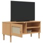 vidaXL Mobile TV SENJA Aspetto Rattan Marrone 106x40x49 Massello Pino vidaXL Mobile TV SENJA Aspetto Rattan Marrone 106x40x49 Massello Pino