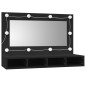 vidaXL Mobile a Specchio con LED Nero 90x31,5x62 cm
