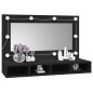 vidaXL Mobile a Specchio con LED Nero 90x31,5x62 cm